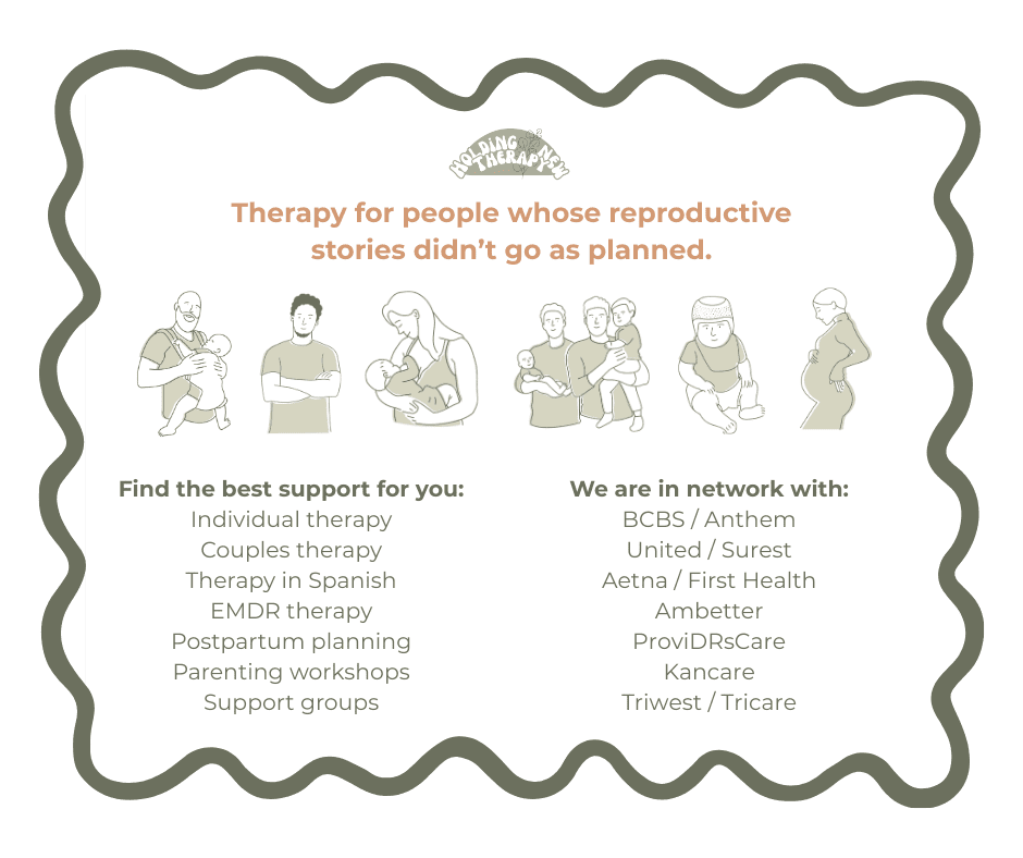 Therapy for people whose reproductive stories didn't go as planned. Therapy that accepts insurance